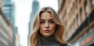 Greta Lee Revives '80s Cowl Neck Trend