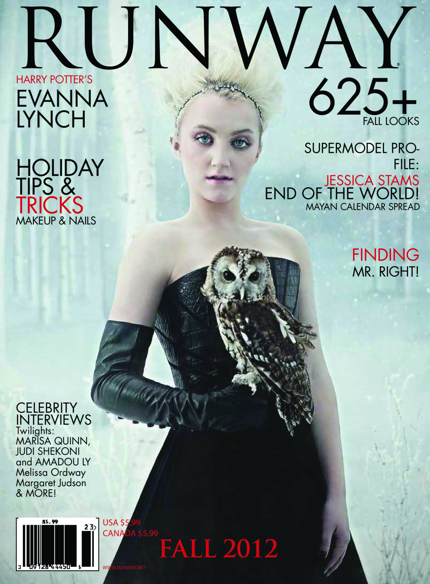 Runway-Magazine-Fall-2012 Runway Magazine with cover Evanna Lynch