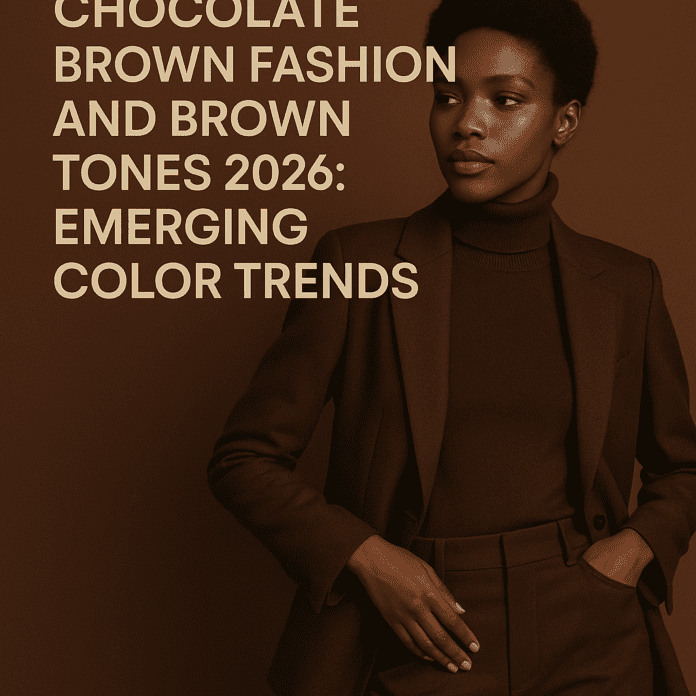 Illustration of Chocolate Brown Fashion and Brown Tones 2026: Emerging Color Trends