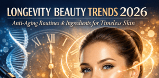 Illustration of Longevity Beauty Trends 2026: Anti-Aging Routines, Ingredients for Timeless Skin