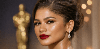 Zendayas Oscars makeup 2026 Beauty- Dewy Glow and Bold Lip