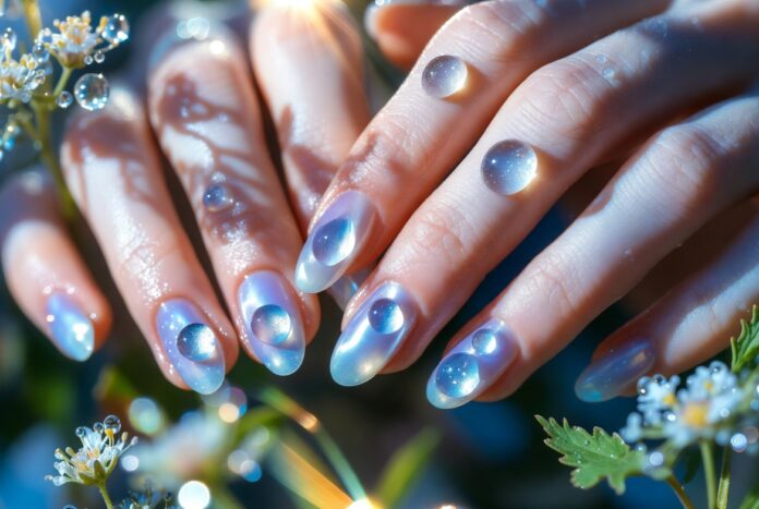 Fairycore “Dewdrop Nails” Are the Viral Spring Manicure Trend Fairycore “Dewdrop Nails” Are the Viral Spring Manicure Trend