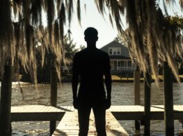 Cinematic coastal scene evoking psychological menace representing the Cape Fear Apple TV+ series starring Javier Bardem and Amy Adams premiering June 5 2026