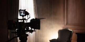 Behind-the-scenes documentary film crew setting up an intimate celebrity interview in a sophisticated studio representing the celebrity documentaries streaming boom of 2026