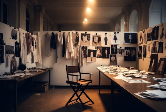 Empty director's chair in a luxury fashion house creative studio representing how creative director appointments in fashion are made by luxury houses