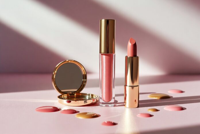 Laneige Lip Sleeping Mask and Summer Fridays Lip Butter Balm in luxury beauty editorial styling