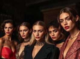 Emerging Models to Watch in 2026: The New Faces Reshaping Fashion’s Future Diverse emerging runway models posing in a luxury fashion editorial inspired by 2026 campaign trends