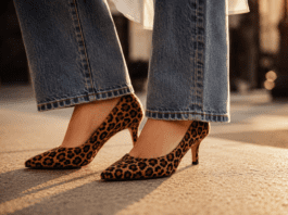 Leopard Print Heels and Animal Patterns Rule 2026 Street Style Leopard print heels paired with minimalist separates on a city sidewalk during summer street style season