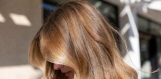 Strawberry blonde hair featuring soft copper blonde tones and natural dimension