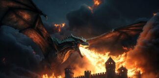 HBO’s “House of the Dragon” Season 3 Is Here – And the Dance of the Dragons Is Finally War Dragon breathing fire over a medieval fortress at night with cinematic flames and dramatic smoke.