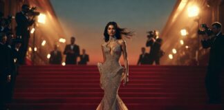 Zendaya’s Stylists: Law Roach and the Team Behind the Looks A figure in sculptural custom couture on a red carpet representing the Zendaya stylist Law Roach partnership documented in Runway Magazine's complete story of their decade-long collaboration