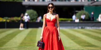 Ananya Panday’s Red Wimbledon Dress Breaks With Tradition Red poplin midi dress with tan heels and a tweed flap bag inspired by Ananya Panday’s Wimbledon outfit