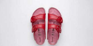 Birkenstock x Repetto Makes Balletcore Comfort Look Chic Birkenstock x Repetto shoes pair red gingham, satin ribbons and ballet bows with supportive soles.