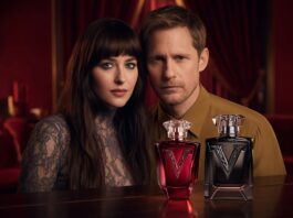 Valentino Vendetta Fragrance Recasts Modern Celebrity Desire Dakota Johnson and Alexander Skarsgård pose in Valentino Vendetta’s intimate fragrance campaign.