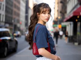 Jennifer Lawrence Brunette Hair Revives Her Katniss Era Jennifer Lawrence with deep brunette hair, soft bangs and a loose ponytail on a sunlit New York street