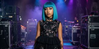 North West Blue Hair Defines Her First Headlining Tour Era North West wears a bright blue bob with blunt bangs and black punk-inspired styling before her first tour.